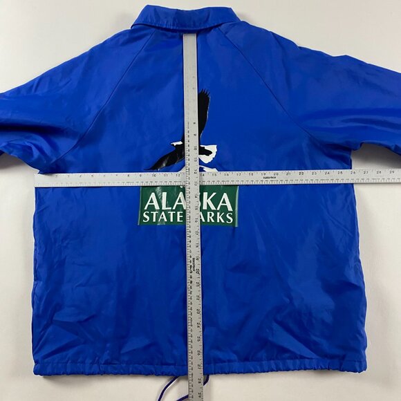 Vintage Alaska State Parks Jacket Mens XL Bald Eagle Nature Wildlife Windbreaker - Picture 6 of 8